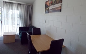 self-contained studio unit with kitchen and bathroom 
